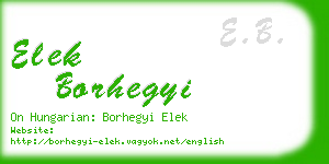 elek borhegyi business card